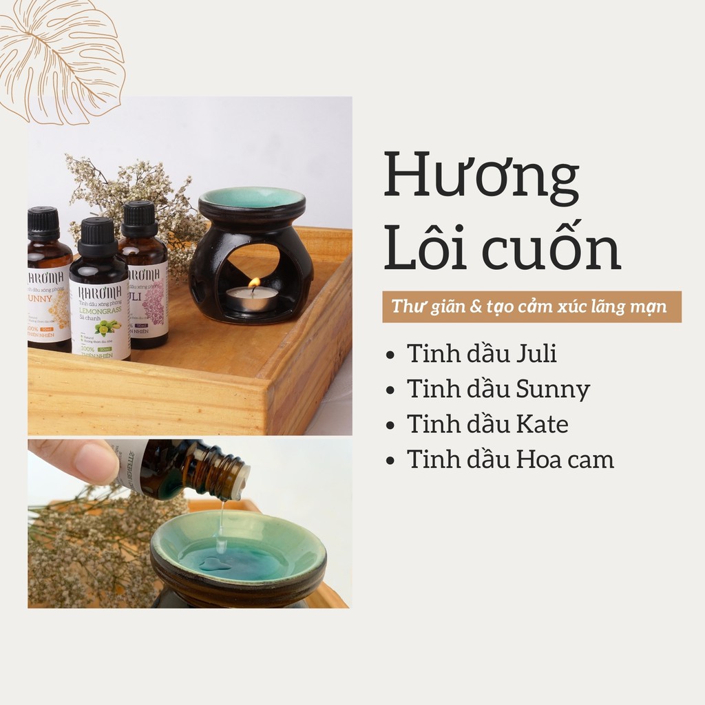 Tinh Dầu Thơm Phòng Ngủ, Tinh Dầu Thiên Nhiên Nguyên Chất Kháng Khuẩn, Đuổi Muỗi, Khử Mùi KAROMA 50ml - 100ml (Chai)