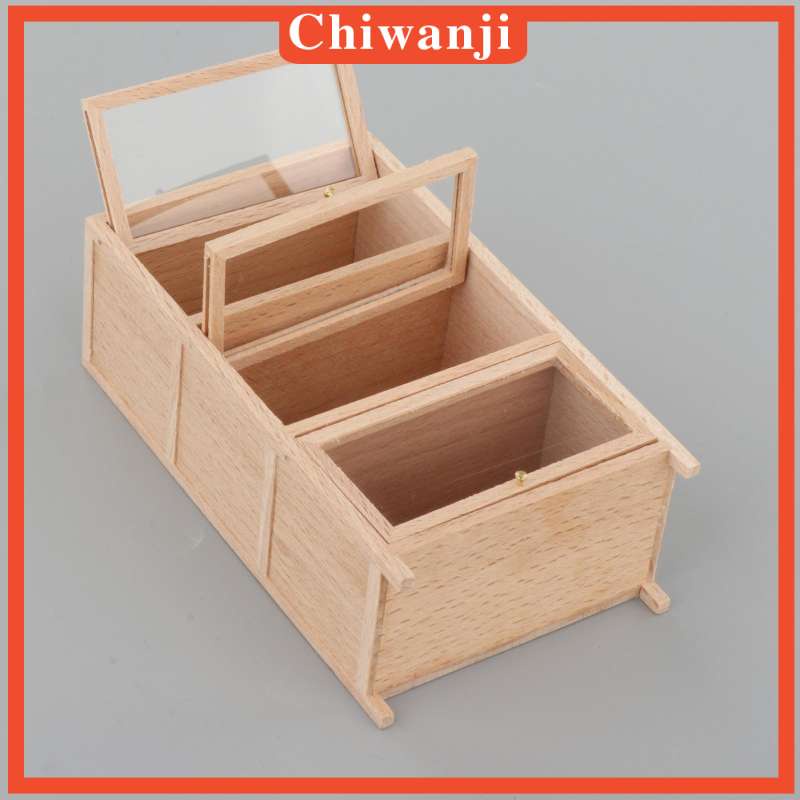 Mô hình kệ sách gỗ 3 tầng tỉ lệ 1:12 trang trí nhà búp bê