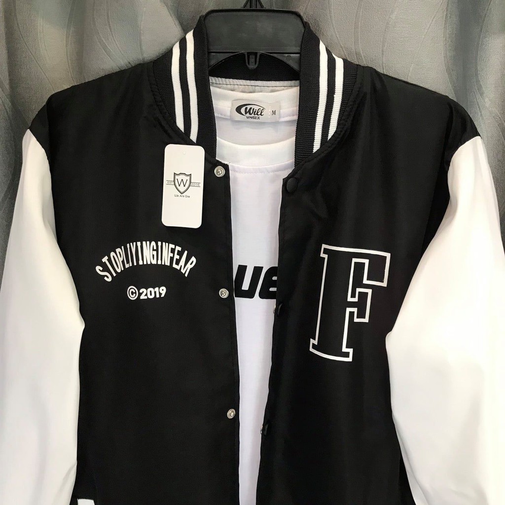 ÁO KHOÁC DÙ BOMBER F Unisex ẢNH THẬT