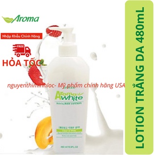 [Date 4/2024] Lotion Kem Dưỡng Thể Trắng Da Body AROMA WHITE RELAXING BODY LOTION 480mL