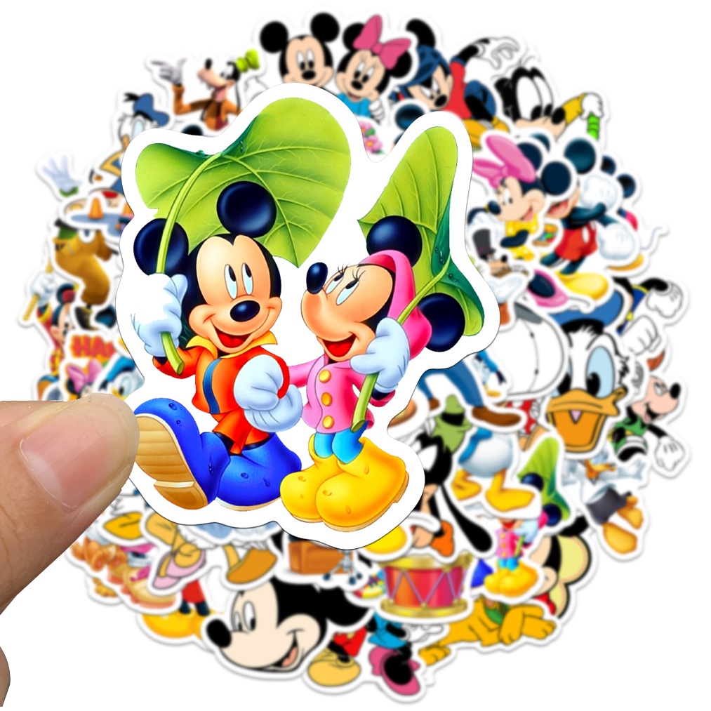 Bộ 10/50 Sticker Hoạt Hình Chống Thấm Nước