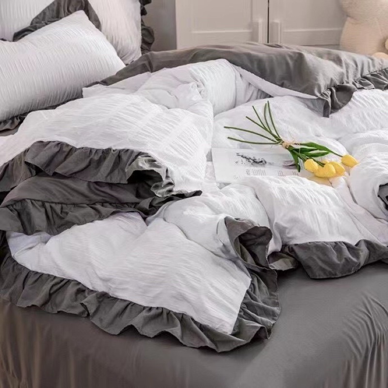 Set chăn ga gối đũi mây tiểu thư 4 món - freeship - mềm mịn - làm kích thước theo yêu cầu
