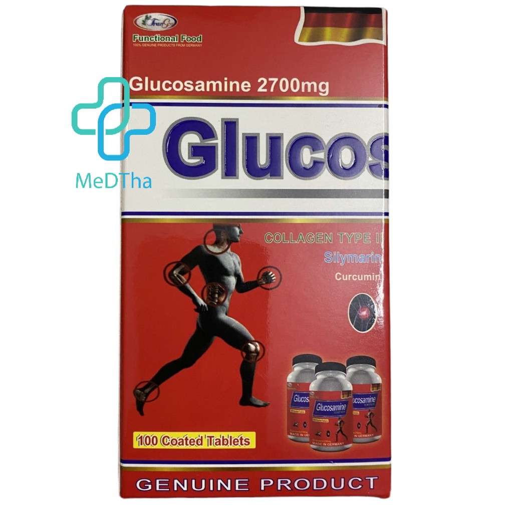 Glucosamine Schitnew - Viên Uống Bổ Khớp, Thoái Hóa Khớp, Sụn Khớp, Collagen, Canxi, D3 (Lọ 100 Viên) [Chính Hãng]