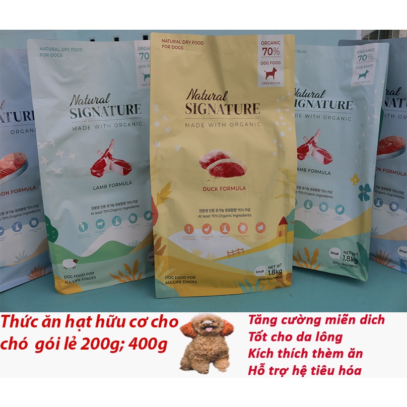 Gói lẻ thức ăn hạt hữu cơ cho chó Natural Signature