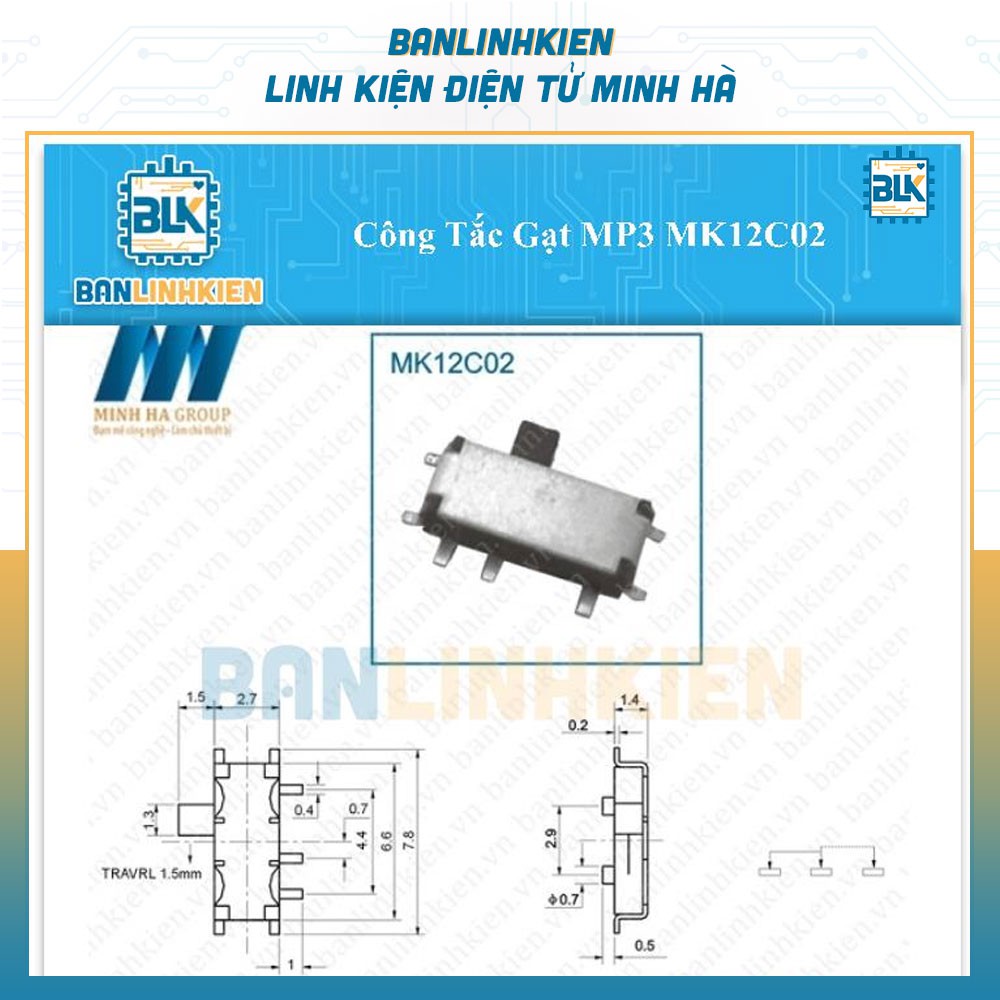 Công Tắc Gạt MP3 MK12C02 (5 chiếc)