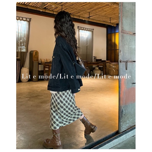 Áo khoác jean Đen unisex form rộng có 6 túi phong cách Ulzzang nam nữ oversize