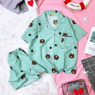 Bộ Pijama hình chất kate Thái lạnh