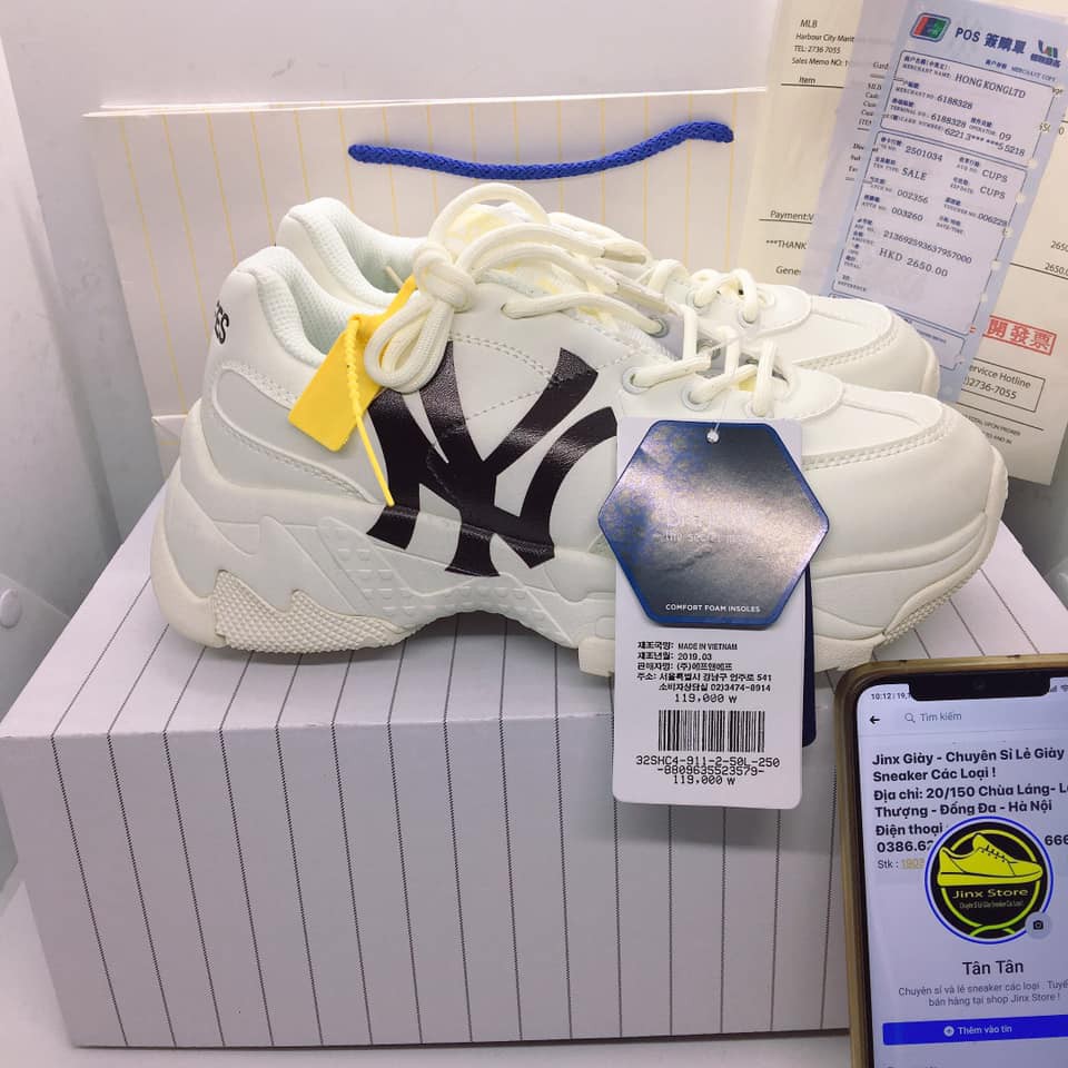 [ FREE SHIP ] Giày thể thao sneaker trắng M L B  NY CHỮ ĐEN MỚI full size, full bill box hàng 1:1 | BigBuy360 - bigbuy360.vn