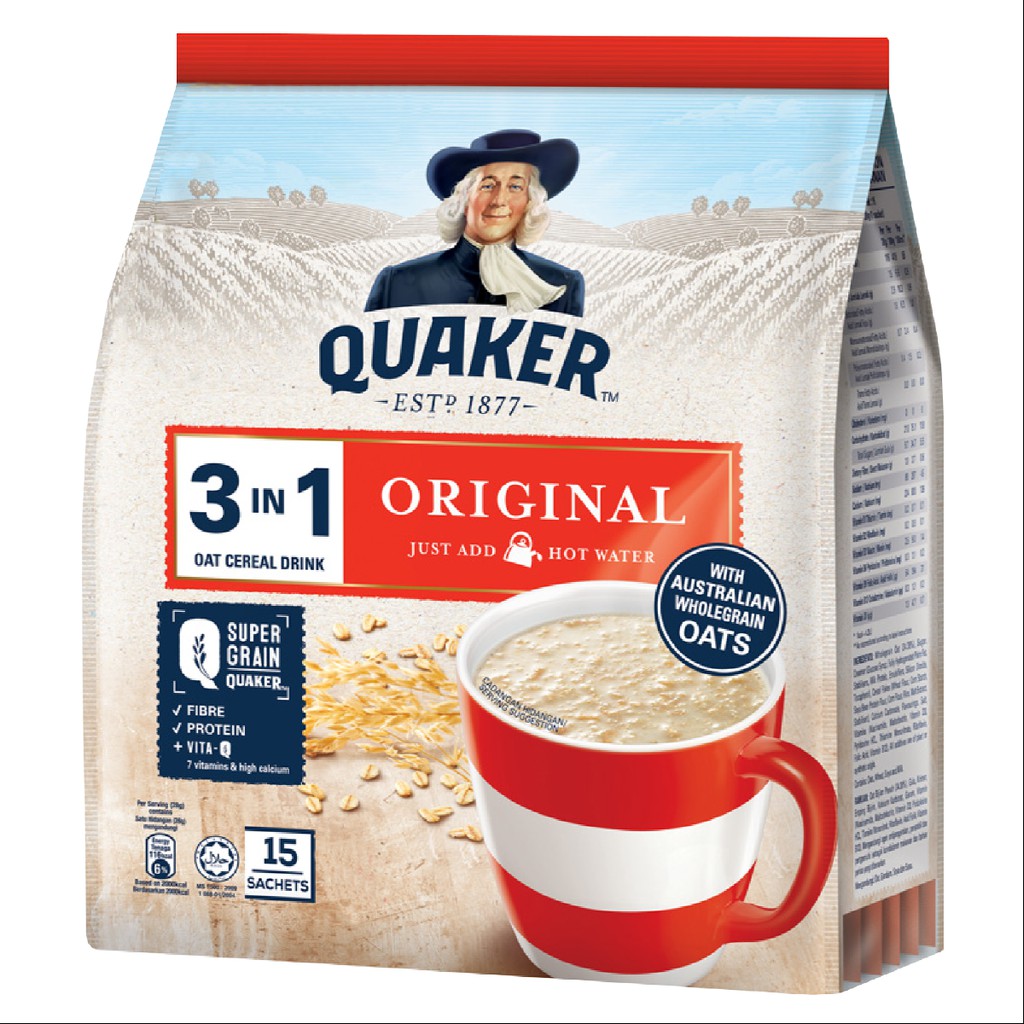 Combo Yến mạch Quaker Hũ 600g và Thức Uống Yến Mạch Quaker 3in1 Berry 450G, Truyền Thống 420G