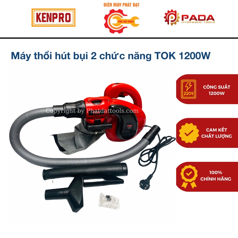 Máy thổi hút bụi 2 chức năng TOK 1200W-Hàng chính hãng-Hút thổi siêu khỏe-Bảo hành 6 tháng