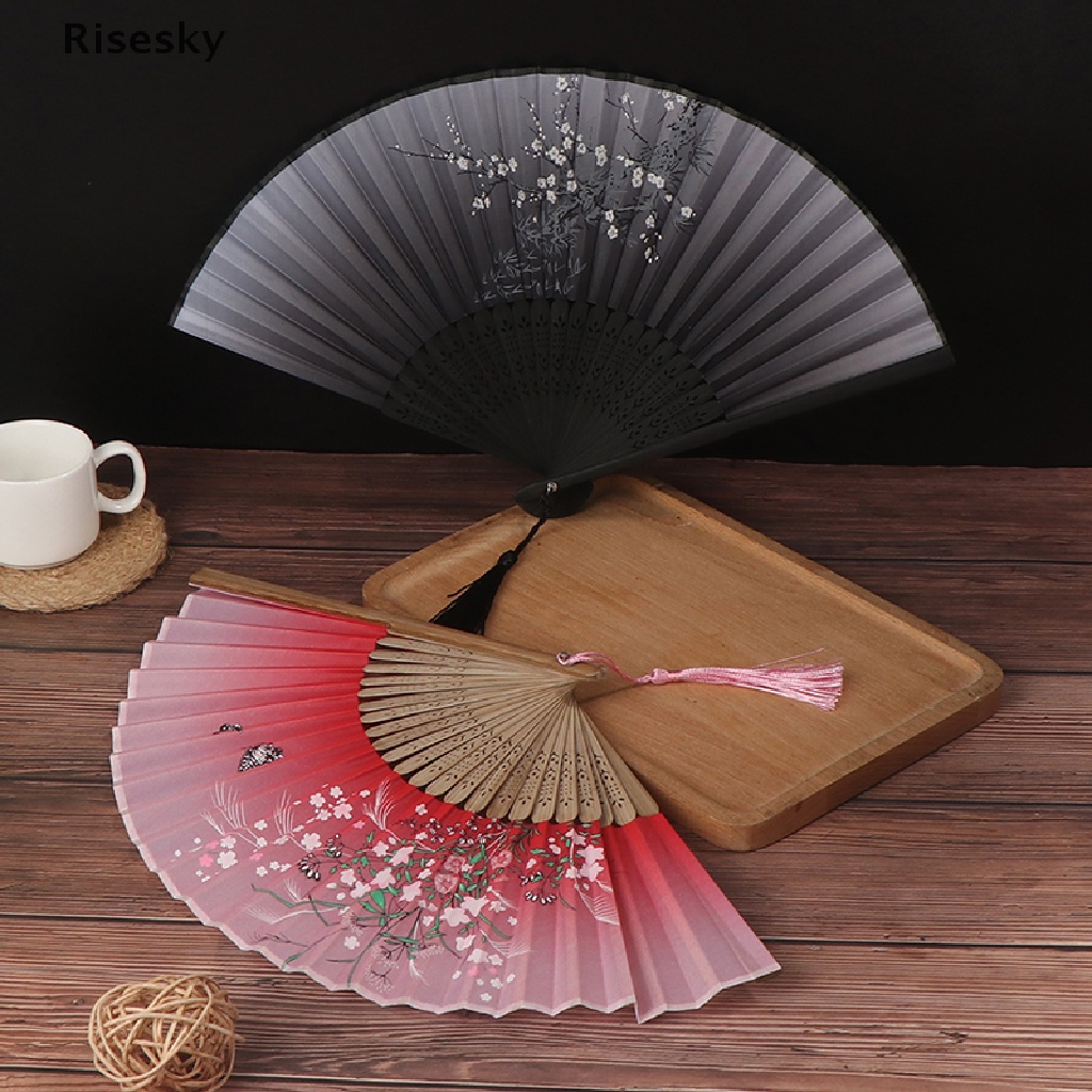 Mới Dù Xếp Bằng Tre Lụa Phong Cách Trung Hoa