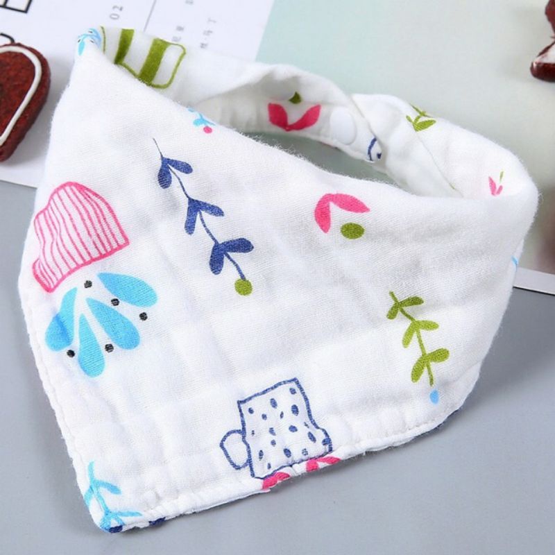 Set 5 yếm xô OGANIC 6 lớp có cúc bấm siêu thấm siêu kute cho bé