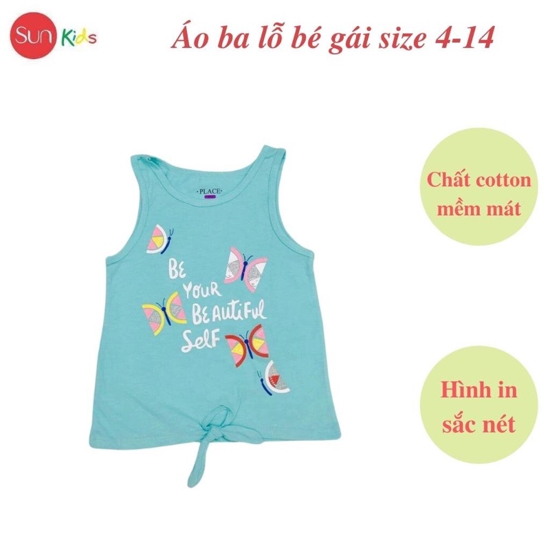 Áo thun cho bé gái, áo phông bé gái chất cotton mềm mát, size 4 - 14 tuổi - SUNKIDS1