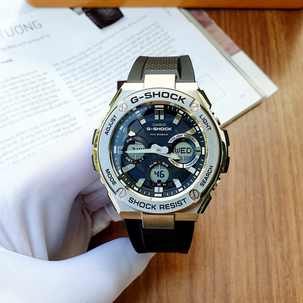 Đồng hồ nam chính hãng Casio Gshock GST-S110-1ADR - Máy quartz pin - Kính cứng - Dây cao su