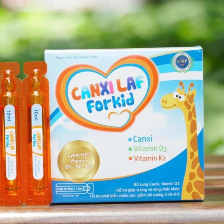 Canxi laf for kid hộp 20 ống 10ml bổ sung canxi giúp phát triển chiều cao, giảm còi xương ở trẻ nhỏ