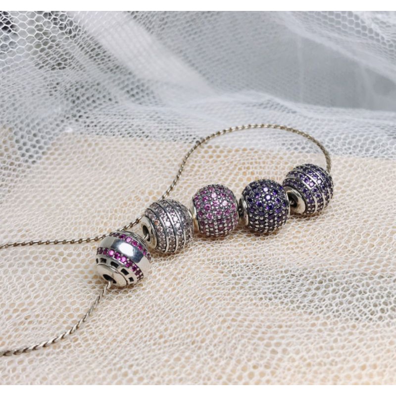 Charm bạc 925 lõi cao su, xỏ vòng Essance Pan