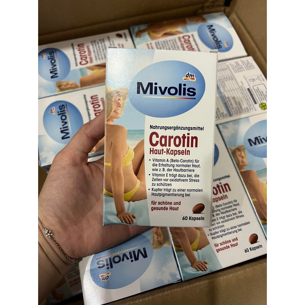 Viên Uống Chống Nắng Carotin Mivolis Nội Địa Đức - Hộp 60 Viên