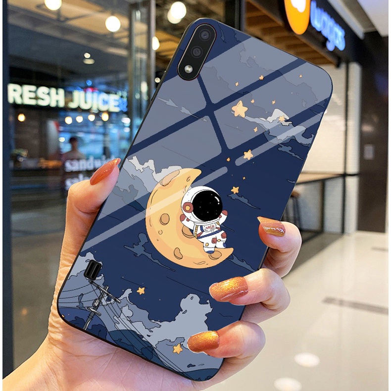 Ốp Lưng SAMSUNG GALAXY A01, M10 Ốp kính bóng cao cấp Phi Hành Gia