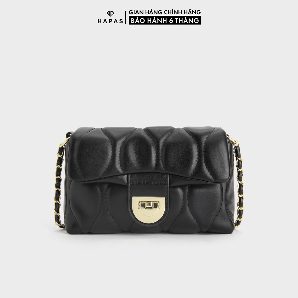 Túi xách nữ đeo chéo đeo vai dạo phố bag vân tròn khóa vàng Sz 19 HAPAS - TDC19566
