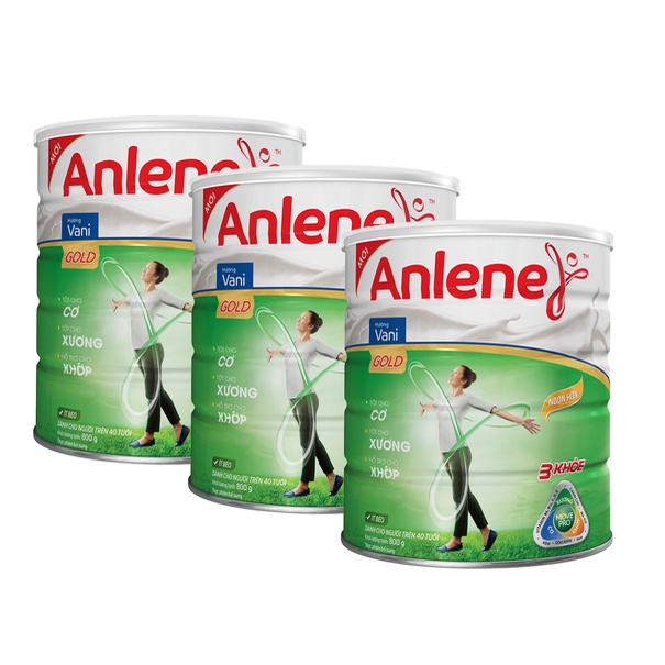 Combo 3 lon sữa bột Anlene Gold Movepro Vani 800g/lon