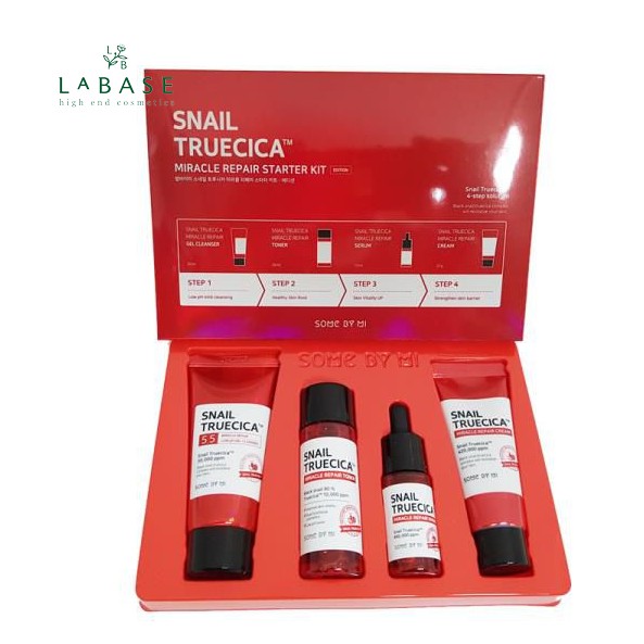 [Set 4 món] Bộ Kit Dưỡng Phục Hồi, Tái Tạo Da Chiết Xuất Ốc Sên Some By mi Snail Truecica Miracle Repair Starter Kit | BigBuy360 - bigbuy360.vn