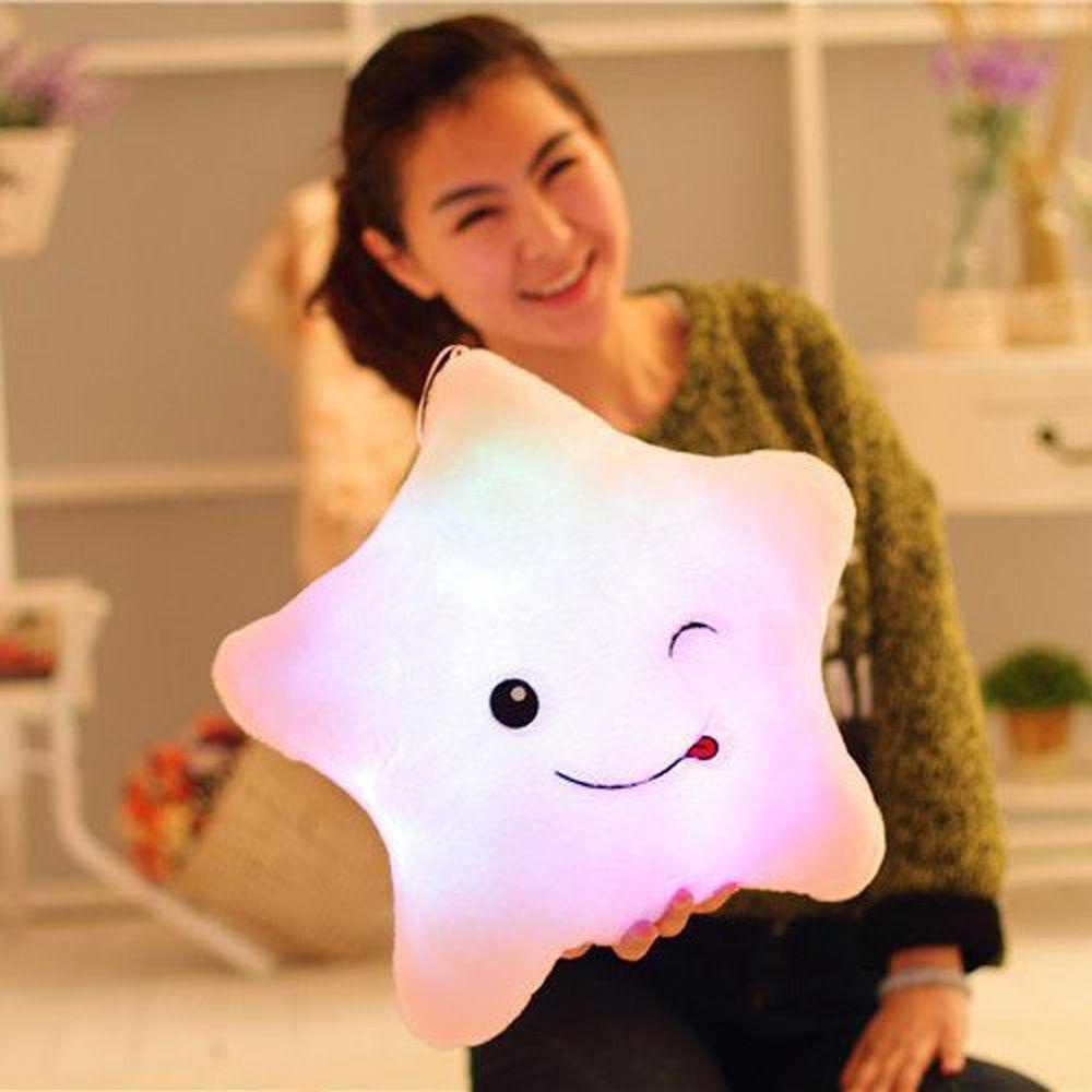 Gối Ôm Mềm Mại Hình Ngôi Sao Phát Sáng Trong Đêm Giáng Sinh Dành Cho Trẻ Em