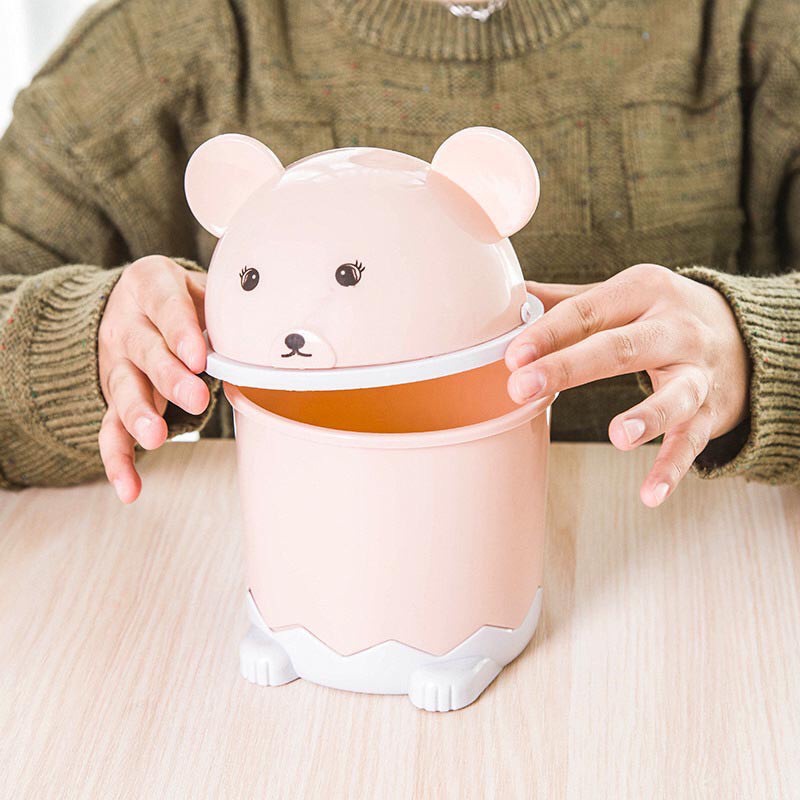 Thùng rác mini để bàn hình gấu dễ thương