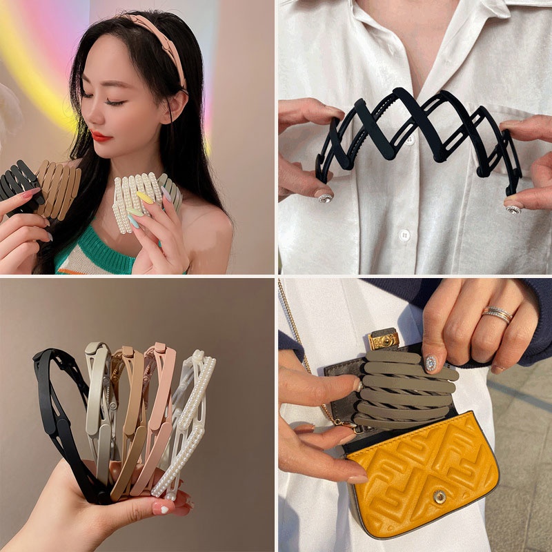 Cài tóc chống trượt có thể kéo dài và thu gọn lại phong cách hàn quốc cho nữ