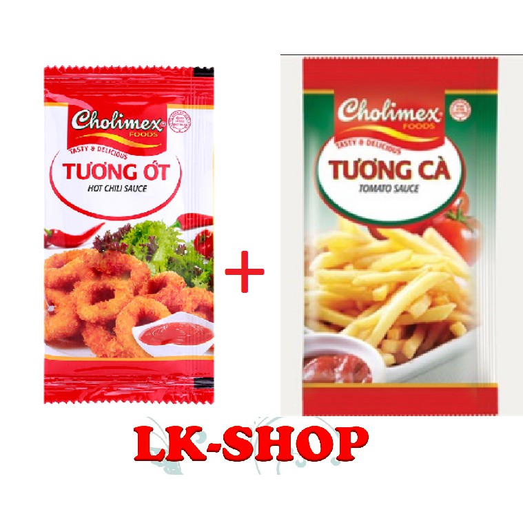 200 gói Tương cà Cholimex + 200 gói Tương ớt Cholimex