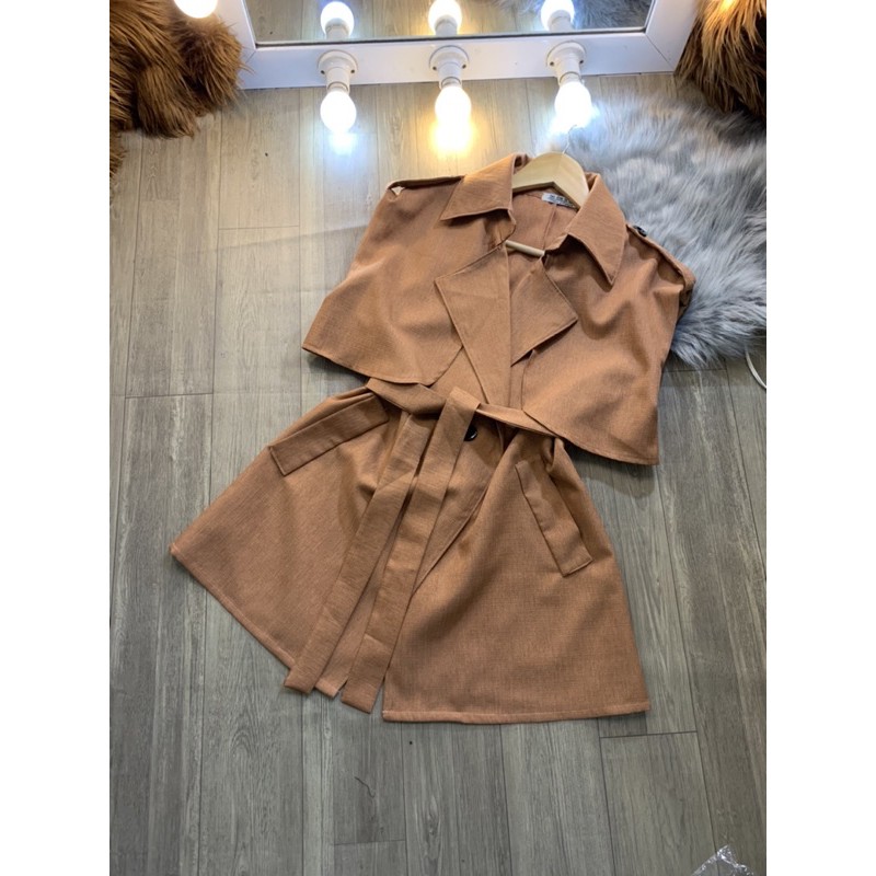 Đầm vest Âu Màu Rêu,Gạch siêu sịn hình thật