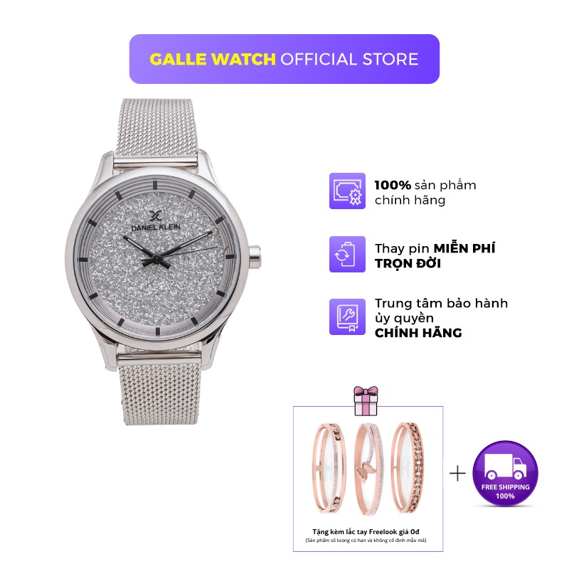 Đồng hồ nữ dây kim loại Daniel Klein DK.1.12531.1 chống nước, mặt số đính đá cao cấp