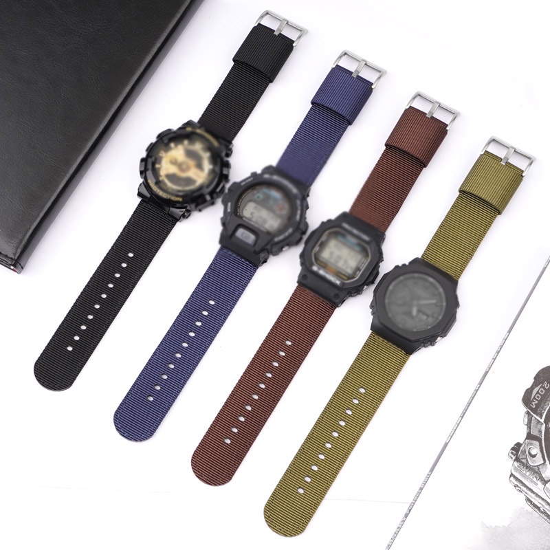 Dây Đeo Nylon Thay Thế 16mm 18mm Cho Casio GM110 GM2100 GA900 AQ-S810