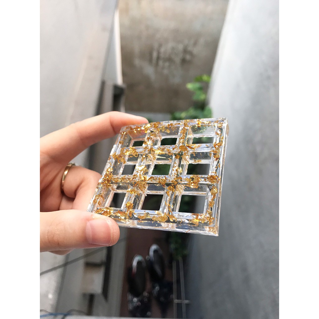 Bộ kiểm tra switch cho bàn phím cơ - Switch Tester 3x3 resin handmade mạ lá vàng (không kèm switch)