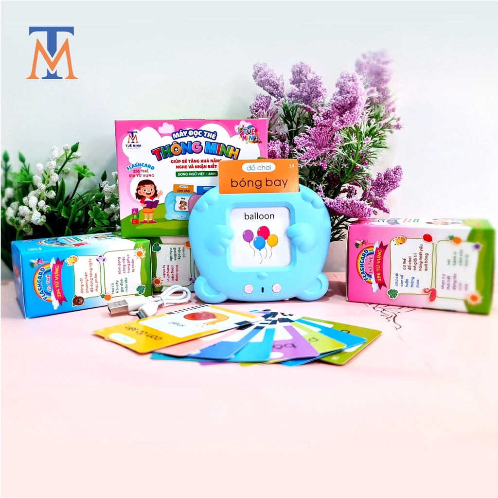 Máy đọc thẻ flashcard từ vựng tiếng anh giáo dục sớm cho bé loại 1 gồm 112 thẻ 224 từ vựng đồ chơi phát triển trí tuệ
