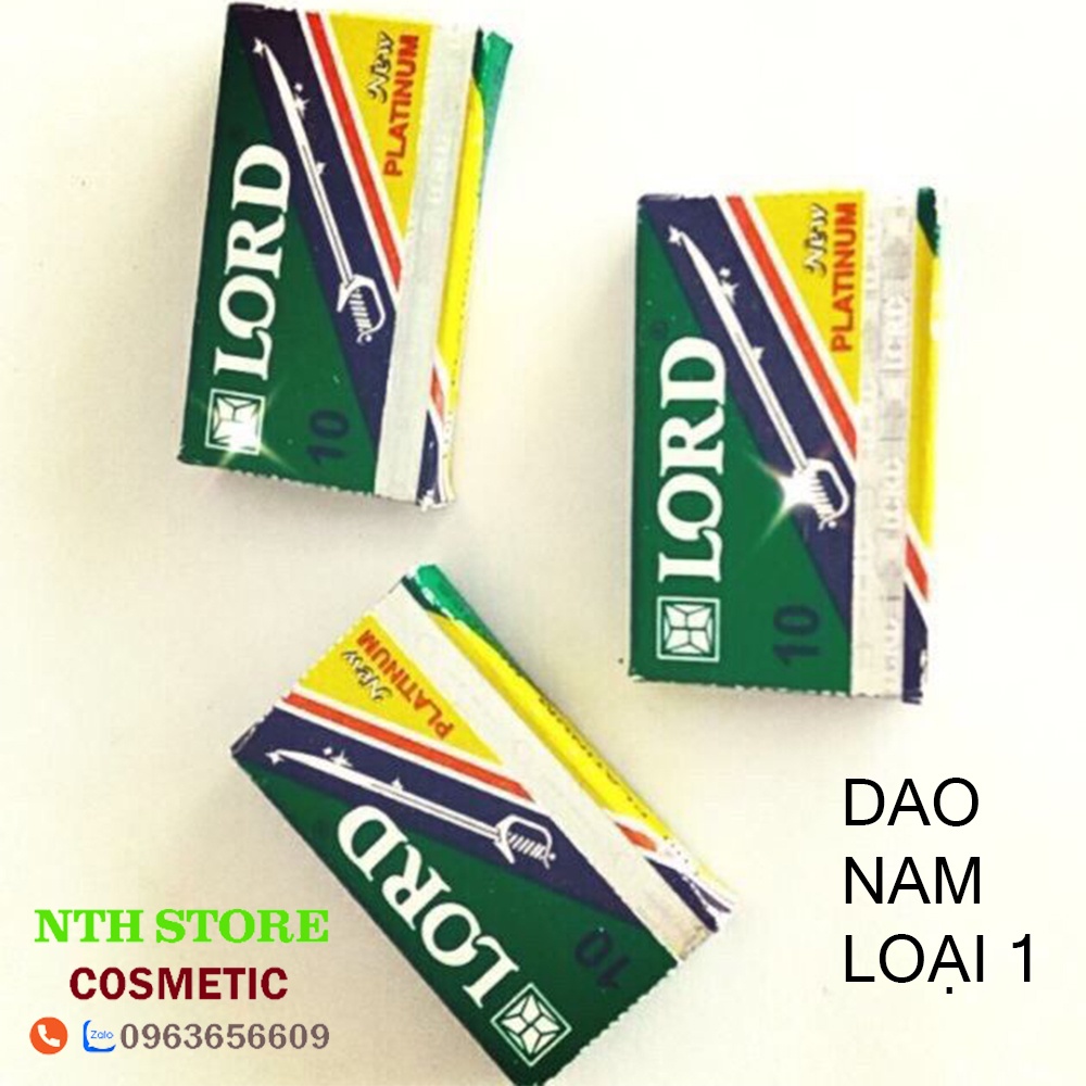 Dao Lam Lord Loại Xịn Giá Rẻ 1 Hộp 10 Lưỡi Lưỡi Dao Cạo Râu Chính Hãng Siêu Bền♥️Dao Tem XanH