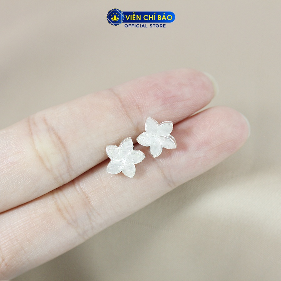 Bông tai bạc nữ hoa 5 cánh chất liệu bạc 925 thời trang phụ kiện trang sức nữ Viễn Chí Bảo B400768