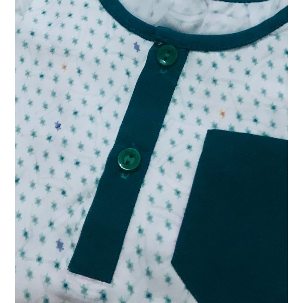 Bộ quần áo ngắn bé trai họa tiết Bi nhí xanh lá cotton - AICDBGTNBMDL - AIN Closet