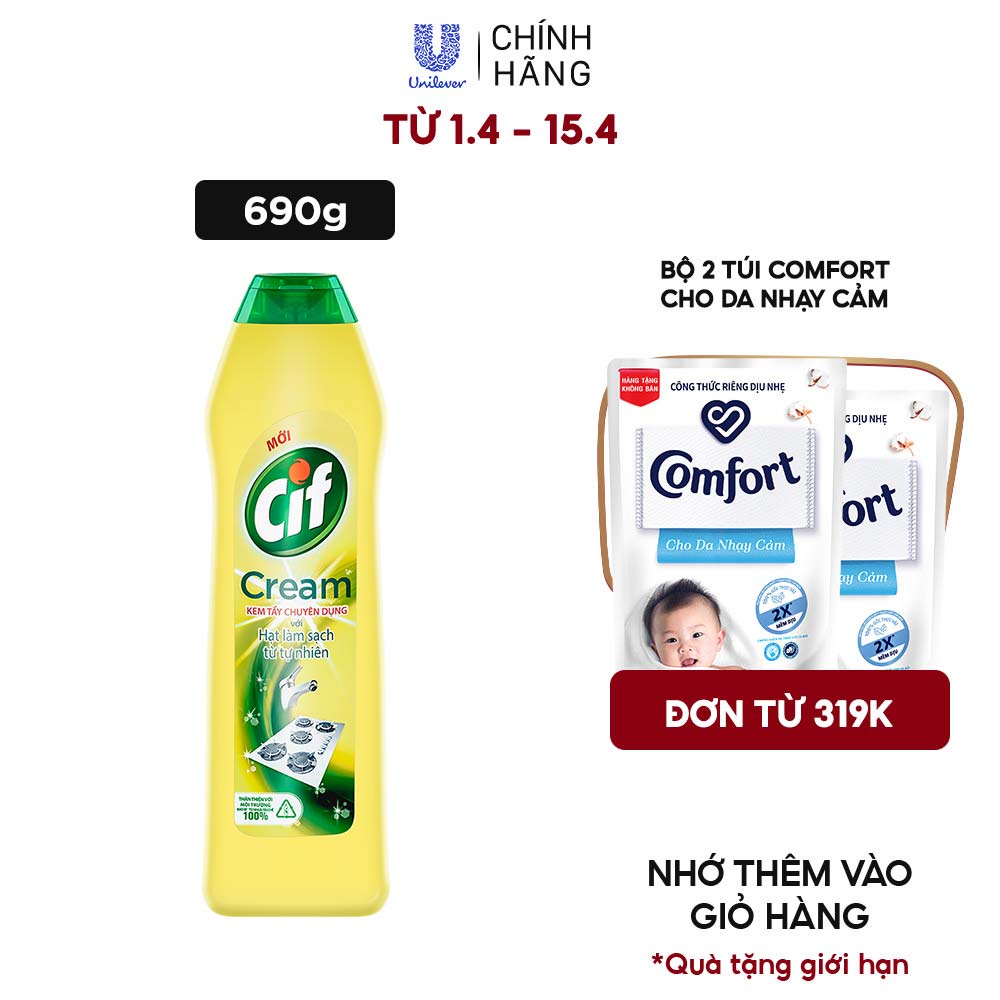 Kem tẩy đa năng nhà bếp CIF vàng - chai 690g