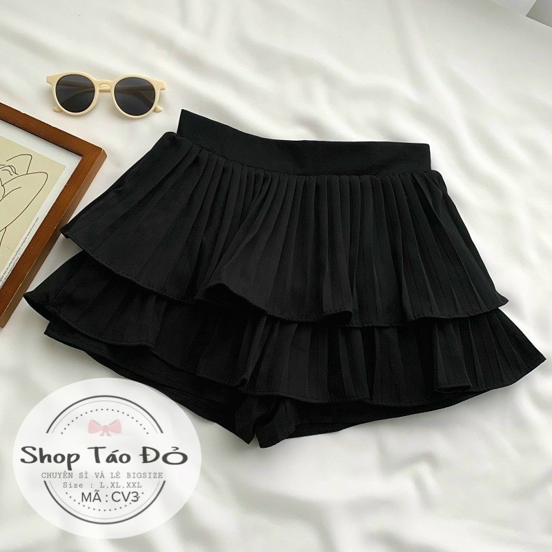 (TÁO ĐỎ BIGSIZE 55-90KG) Chân Váy Tầng Ly Xòe Dáng Ngắn 2 Tầng LY Lưng Cạp Cao Có Quần Trong CV3 (ảnh thật shop chụp) 🥰 | BigBuy360 - bigbuy360.vn
