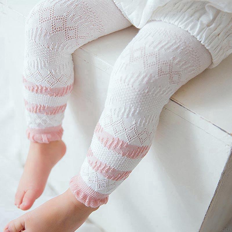 Quần legging giữ ấm phối họa tiết sọc ngang xinh xắn dành cho bé gái