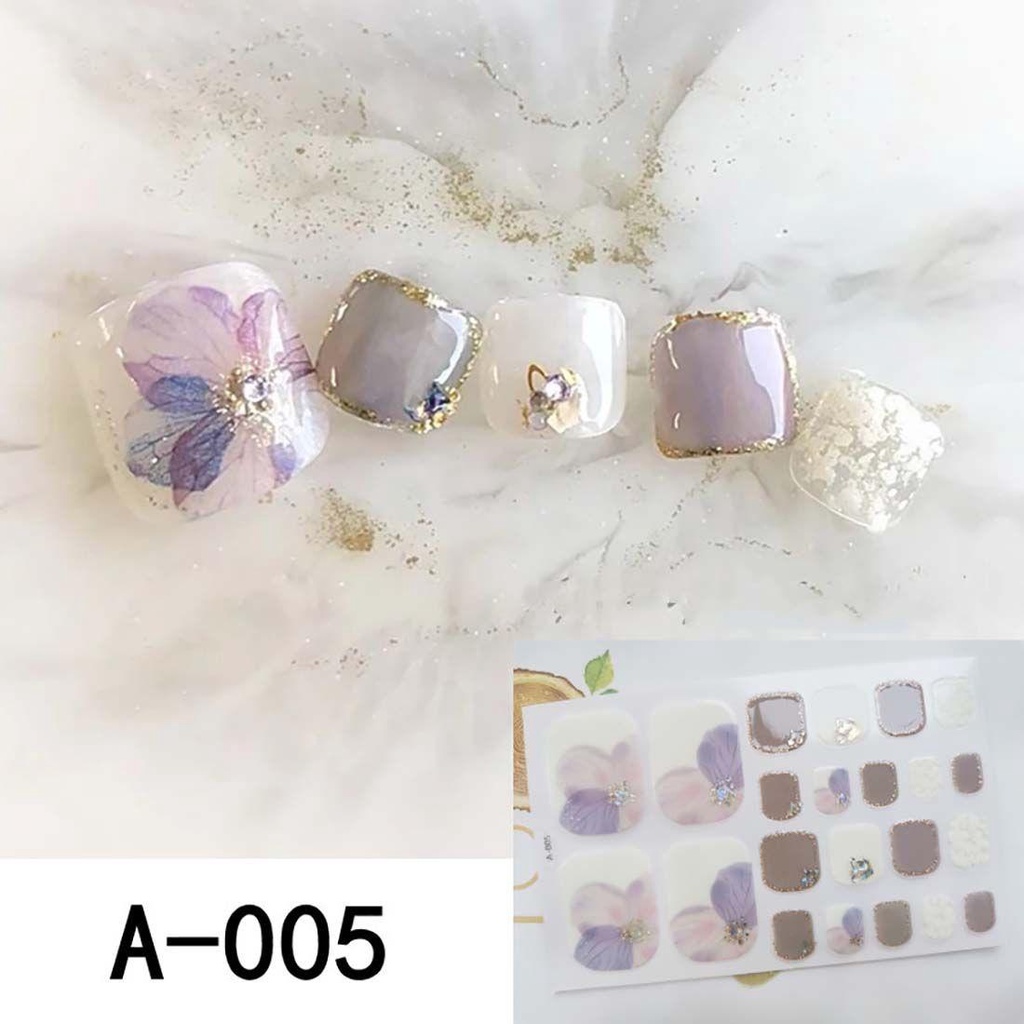 MIHAN1 Manicure Tips Nail Decals White|Decals Summer Toenail Stickers Nail Art Designer Nail Sticker Set 3D Sakura Flower Nail Foils Cherry Blossoms Nail Art Sticker Clear Fake Toenails Tips