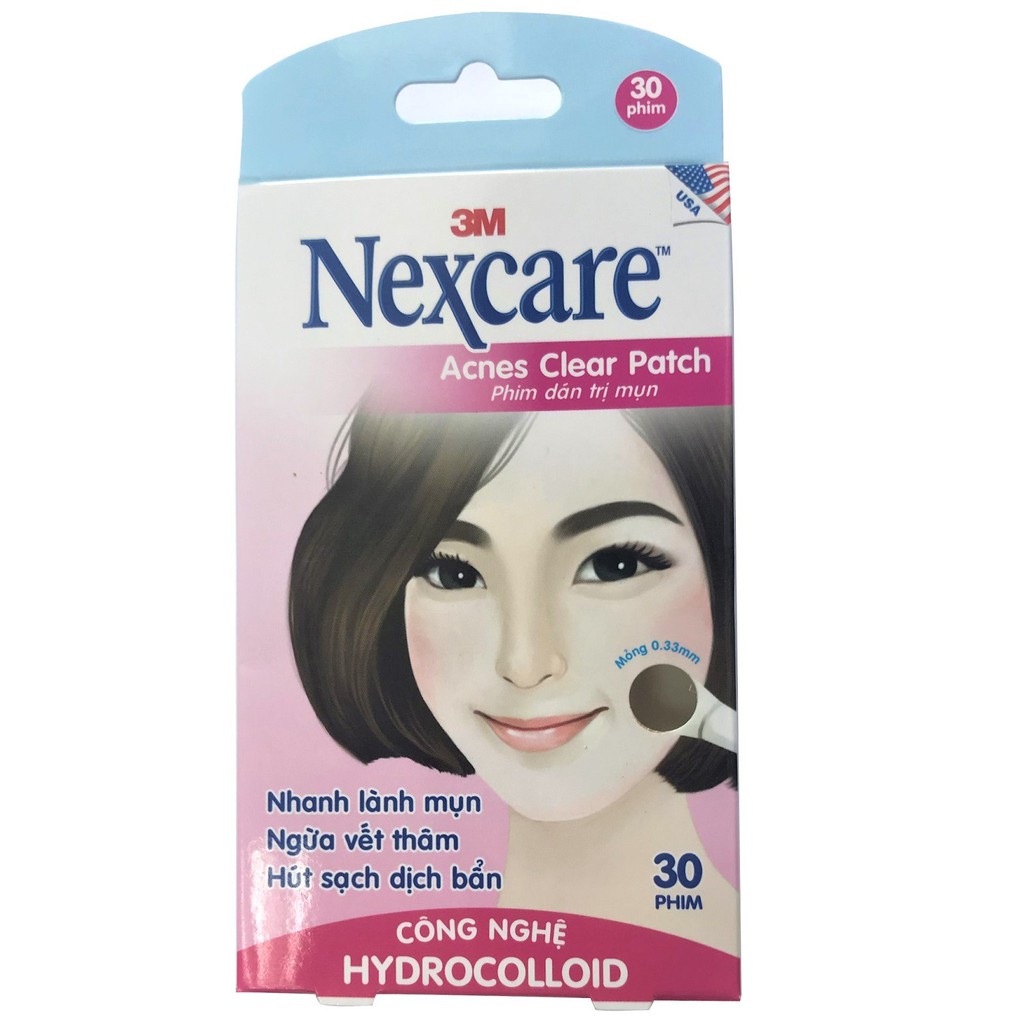 Hộp 30 miếng phim dán mụn, ngăn sẹo thâm Nexcare 3M TM-30M