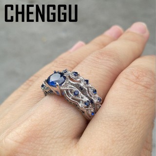 Nhẫn bạc 925 đính đá sapphire nhiều màu sắc thời trang cho nữ