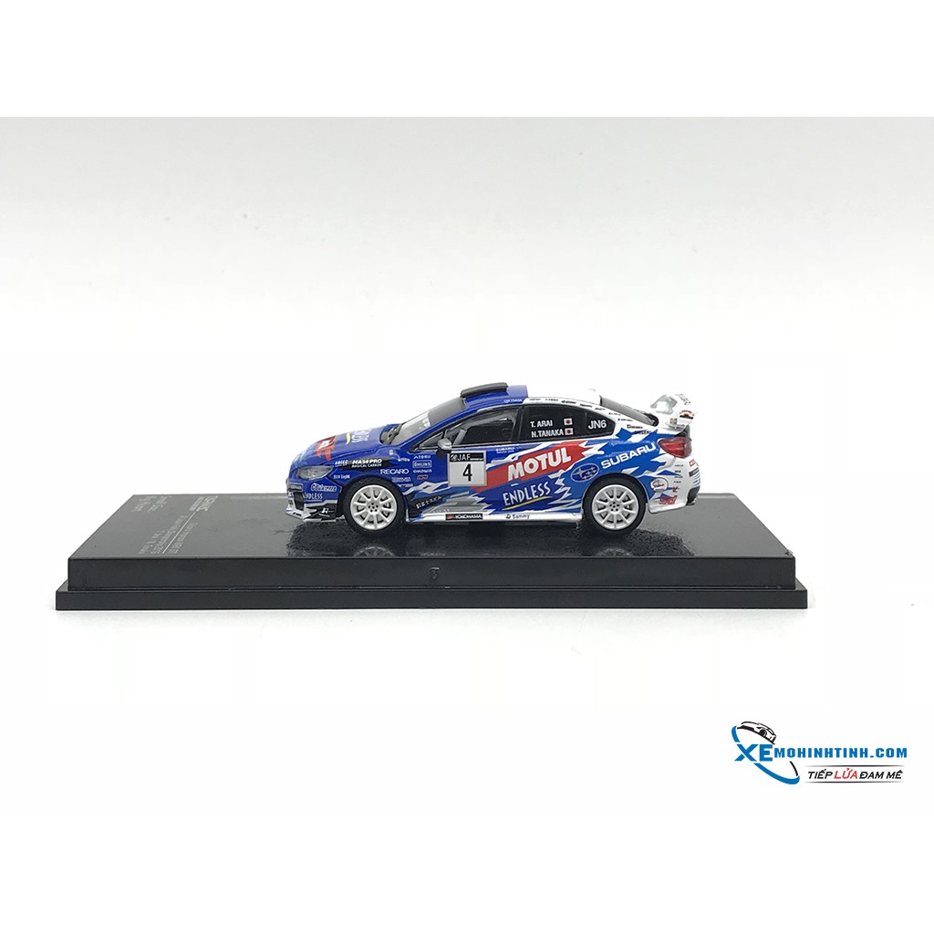 Xe Mô Hình Subaru Impreza WRX STI All Japan Rally Championship 2016 T.Arai / N.Tanaka 1:64 Tarmac Works ( Xanh Trắng )