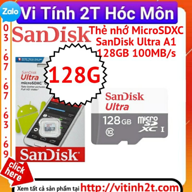 Thẻ nhớ Micro SD Sandisk Ultra 16G/32G/64G/128G cho máy ảnh máy camera điện thoại