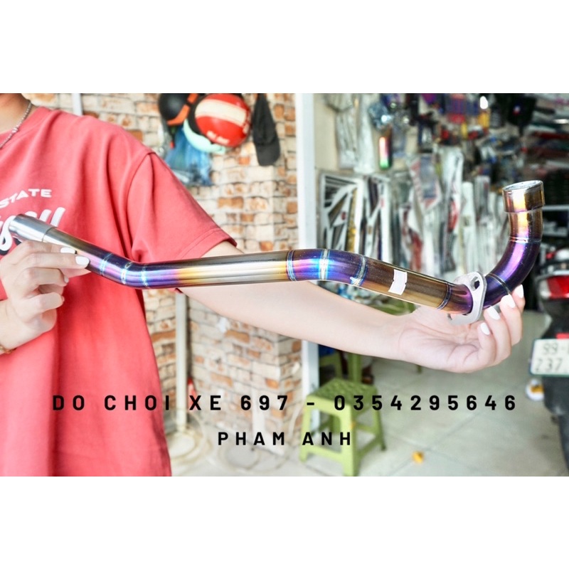 Cổ pô titan Exciter 150 2016-2021 gắn khớp nối pô zin