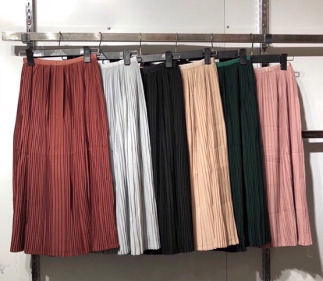 Chân váy xếp ly nhỏ dáng midi hàng loại 1 QC | BigBuy360 - bigbuy360.vn