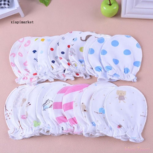 (hàng Mới Về) Set 3 Cặp Găng Tay Cotton Mềm Mại Chống Trầy Xước Cho Bé