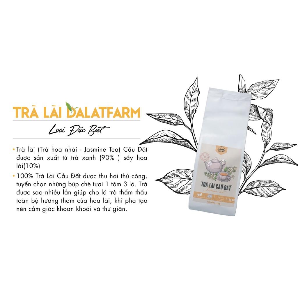 Trà Lài Cầu Đất Dalat Farm Loại Đặc Biệt - Túi thiếc 110Gr