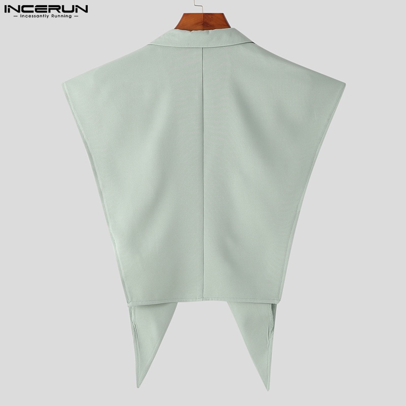 INCERUN Áo Khoác Parka Không Tay Hóa Trang Thời Trung Cổ Phong Cách Retro Cho Nam